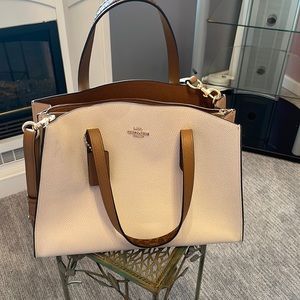 Coach shoulder bag it’s been use a few times but honestly still looks like new .